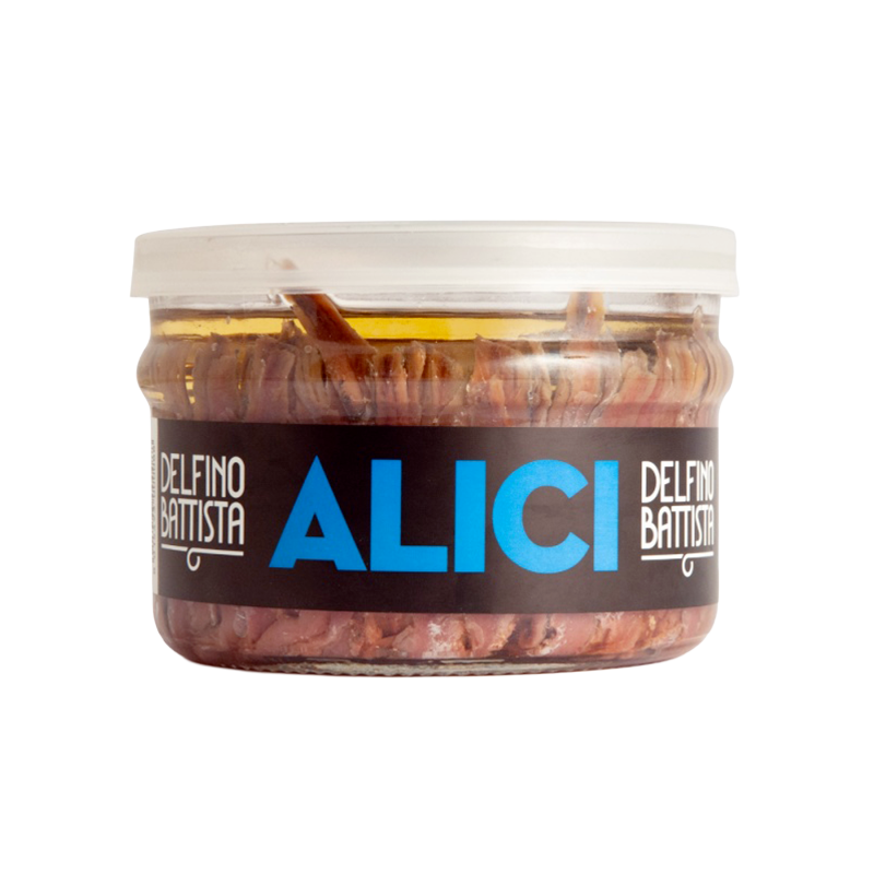 Filetti di alici Delfino Battista vetro 1.3Kgr