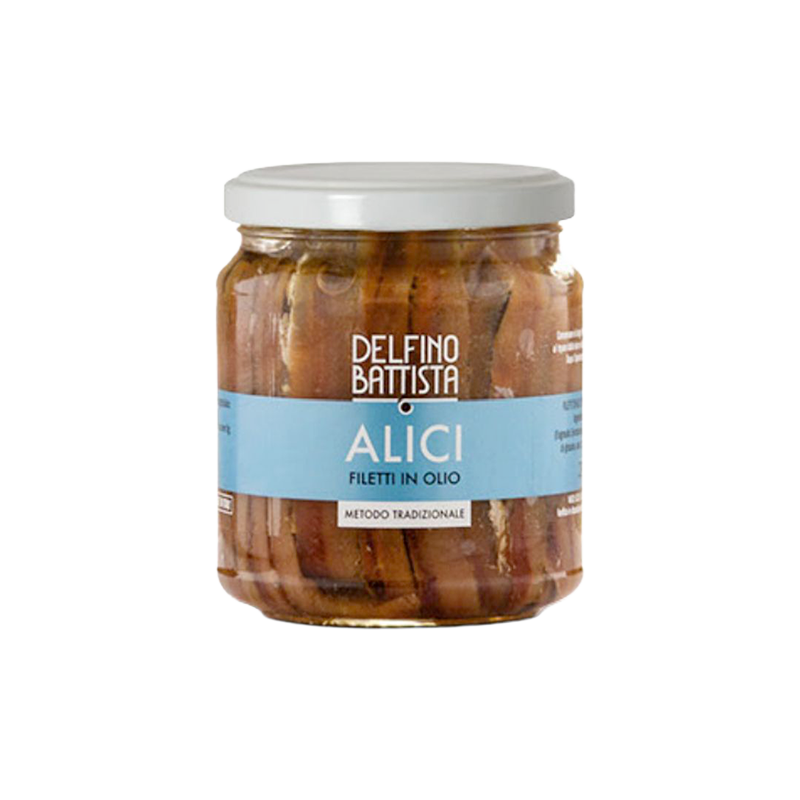 Filetti di alici Delfino Battista vetro 530 gr
